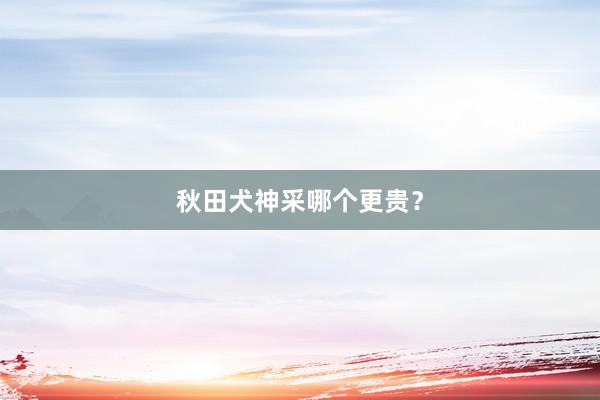 秋田犬神采哪个更贵？